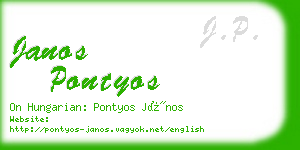 janos pontyos business card